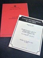 Two concert programmes for work by Alan Bush
