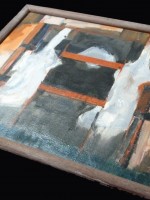 Original abstract expressionist oil painting, framed