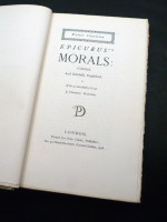 Epicurus's Morals, Collected and Faithfully Englished