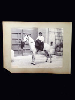 1890s albumen print of Victorian girl sitting side saddle on a horse