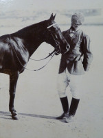 1890s albumen print of a Victorian gentleman and a fine black horse | Not stated | £30.00