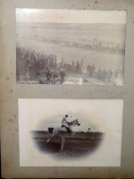 1890s albumen print of a Victorian dashing jockey on a horse