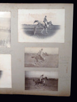1890s albumen print of a Victorian dashing jockey on a horse