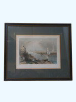 Hand-coloured engraving Yarmouth, with Nelson's Monument