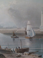Hand-coloured engraving Yarmouth, with Nelson's Monument