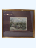 Original hand-coloured engraving: Site of the Crystal Palace in 1852