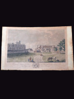 Hand-coloured engraving: The Ancient Archiepiscopal Palace at Maidstone
