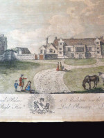 Hand-coloured engraving: The Ancient Archiepiscopal Palace at Maidstone