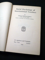 Social Psychology of International Conduct