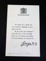 WW2 Buckingham Palace letter of condolence