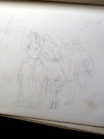 William Powell Frith, two original sketches and his own handwritten record of sales