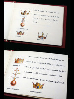 An album of hand-drawn and hand-coloured Crowns of Royalty