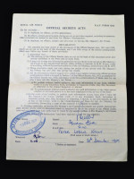 Original 1959 signed Official Secrets Act (RAF)