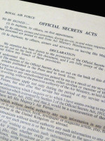 Original 1959 signed Official Secrets Act (RAF)