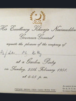 Original invitation from Khwaja Nazimuddin, February 1951