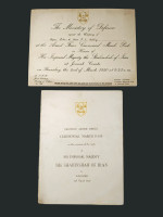 Official Invitation & Programme for the Shah of Iran's visit to Pakistan, 1950