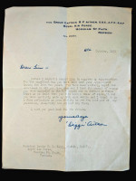 Typed letter signed by Group Captain R F 