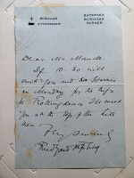 Rudyard Kipling, handwritten signed letter from Bateman's