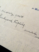 Rudyard Kipling autograph December 1904