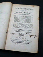 De L'&eacute;lectricit&eacute; du Corps Humain dans l'&eacute;tat de Sant&eacute; et de Maladie (1786)