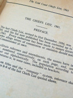 Gold Coast Chiefs List, Revised to 30th June, 1941