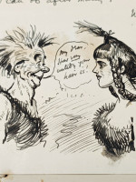 Edward Tennyson Reed, 1904 handwritten letter and cartoon