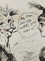 Edward Tennyson Reed, 1904 handwritten letter and cartoon