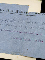 Field Marshal F S Roberts, signed envelope, South Africa c1902