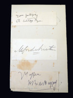 Autographs: H Rider Haggard, C J Cutliffe Hyne & Alfred Austin