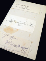 Autographs: H Rider Haggard, C J Cutliffe Hyne & Alfred Austin