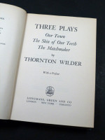 Three Plays by Thornton Wilder (1958, first edition)