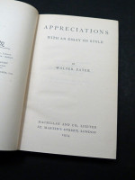 Walter Pater, four first printings in the pocket edition