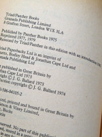 Crash, Concrete Island, and High-Rise (1985, paperbacks)