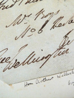 DUKE OF WELLINGTON signed handwritten 1838 envelope