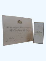 Viceroy of India State Ball invitation and dance card 1919