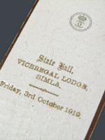 Viceroy of India State Ball invitation and dance card 1919