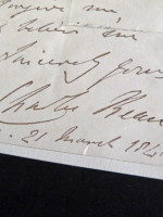 Charles John Kean, Irish actor, handwritten letter (1841)