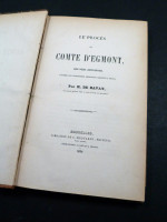 Le Procès du Comte d'Egmont (1854, first edition)