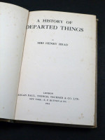 A History of Departed Things (Signed first edition, 1918)