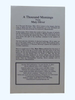 A Thousand Mornings, Poems (2012, a rare advance uncorrected proof copy)