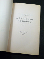 A Thousand Mornings, Poems (2012, a rare advance uncorrected proof copy)