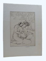 Omar Khayyam Club Menu, 24th March 1938, Signed Original Etching by Martin Hardie