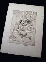 Omar Khayyam Club Menu, 24th March 1938, Signed Original Etching by Martin Hardie